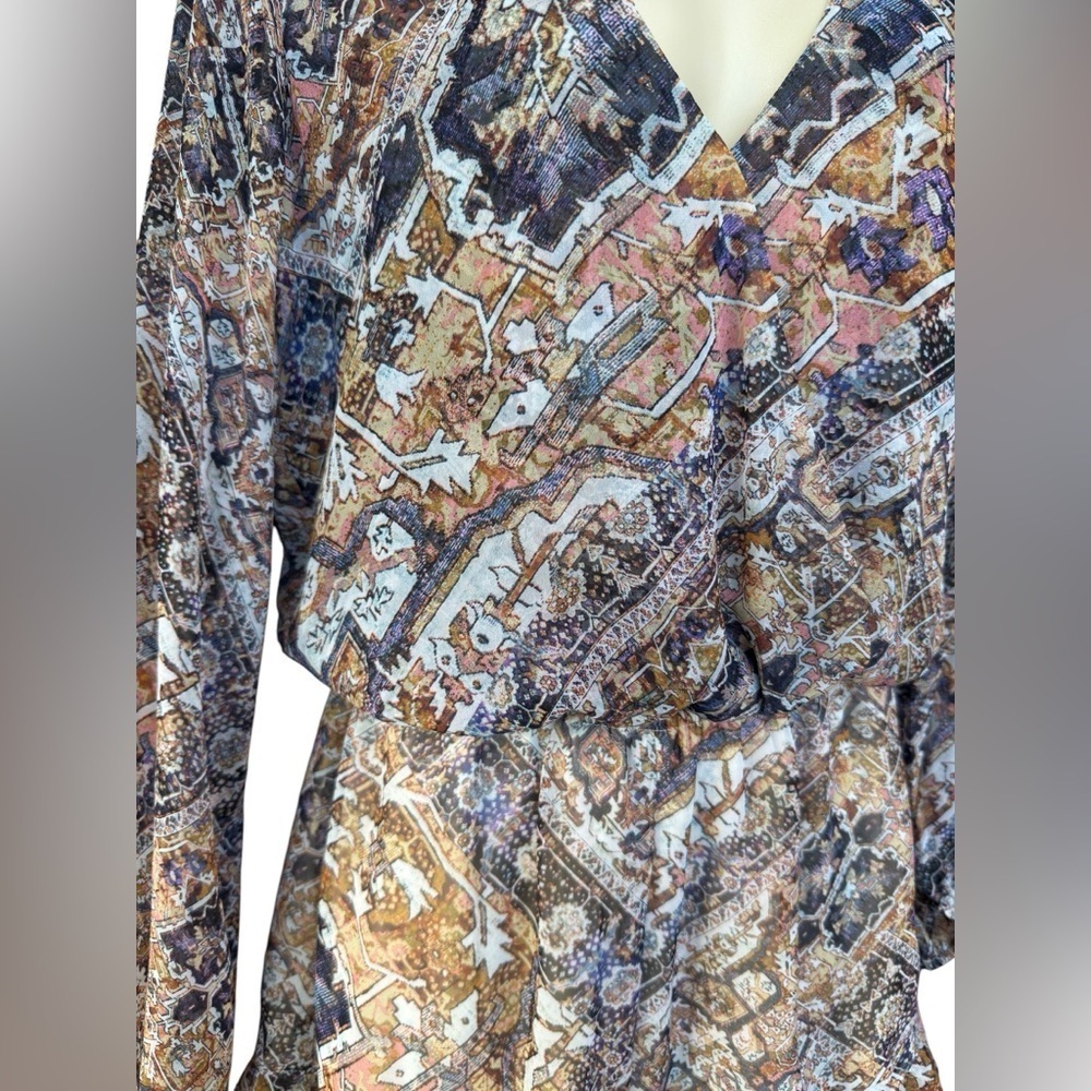 Show Me Your Mumu Womens Colorful Long Sleeve Romper Size Large Boho Hippie - Picture 3 of 8